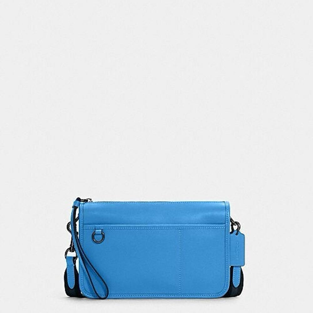 Coach Heritage Convertible Crossbody Wristet Pouch NWT Blue C1592 RET $278